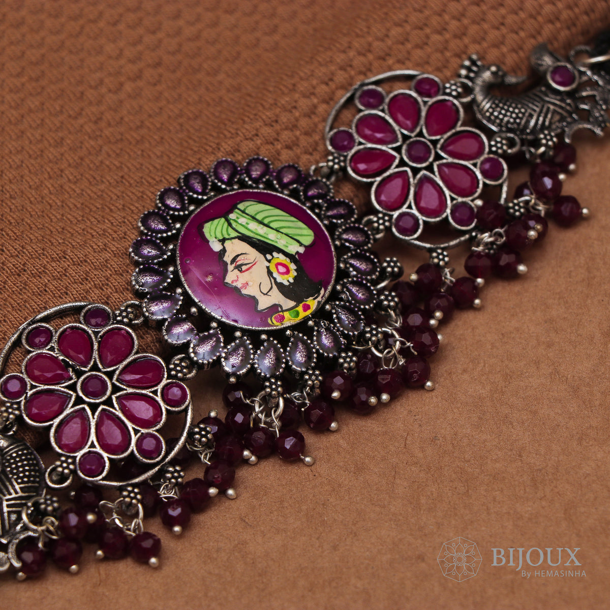 NITHA RAW AND RUSTIC SEMI HANDMADE STATEMENT CHOKER / NECKPIECE CH57