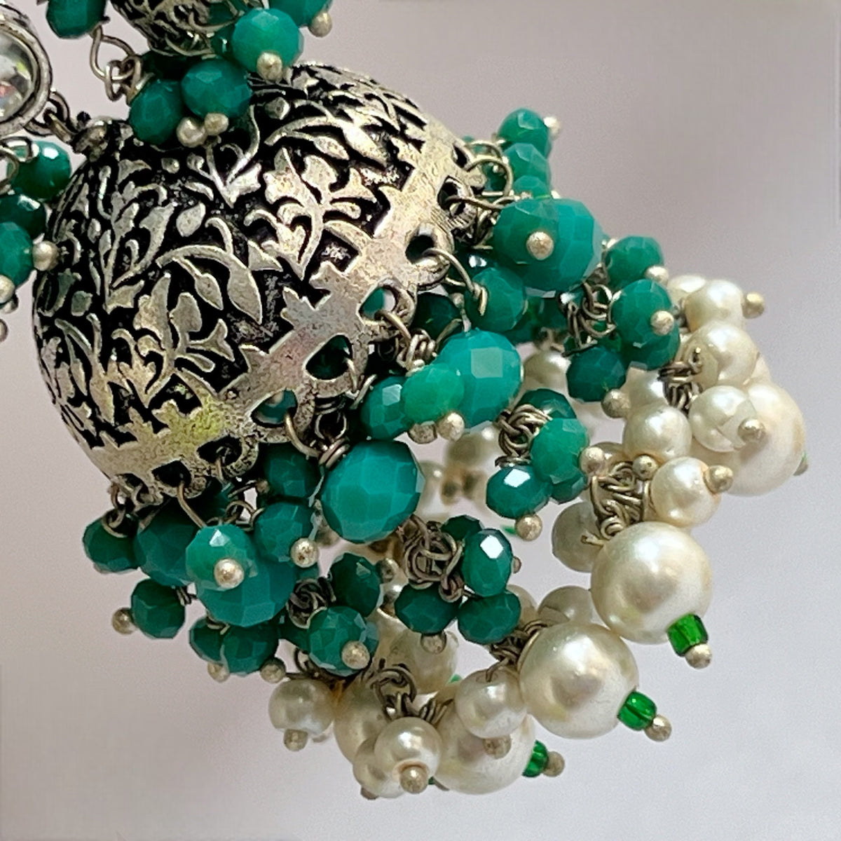 VICTORY CHIC SEMI HANDMADE JHUMKAS OXIDIZED  ER135