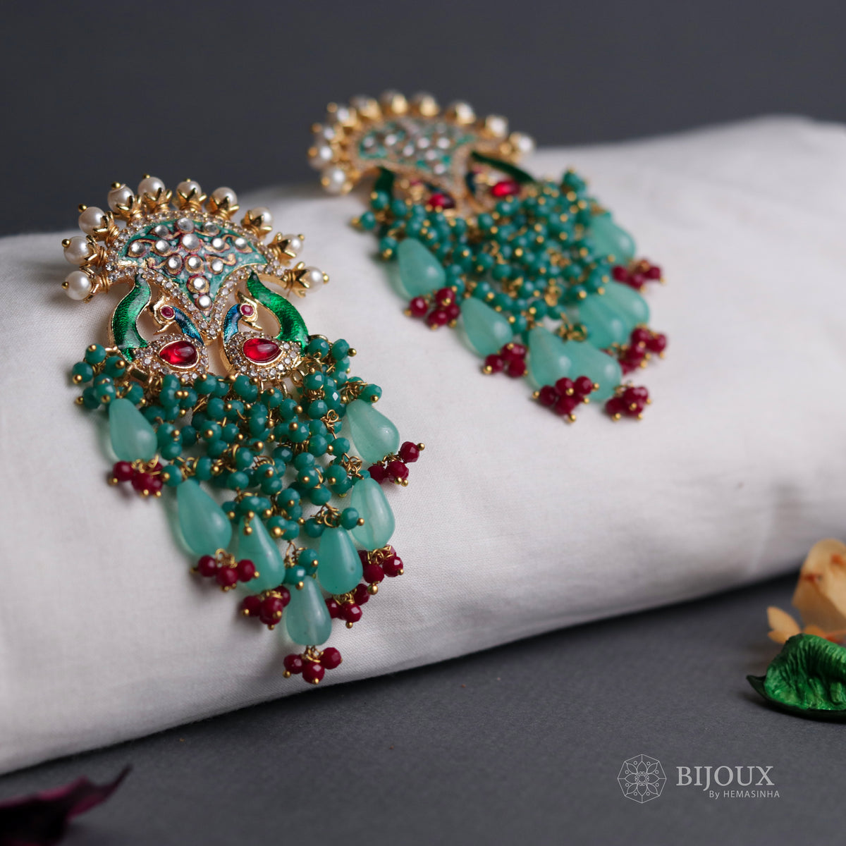 OPULENCE HANDMADE AND HANDPAINTED MONALISA BEADED EARRING ER41