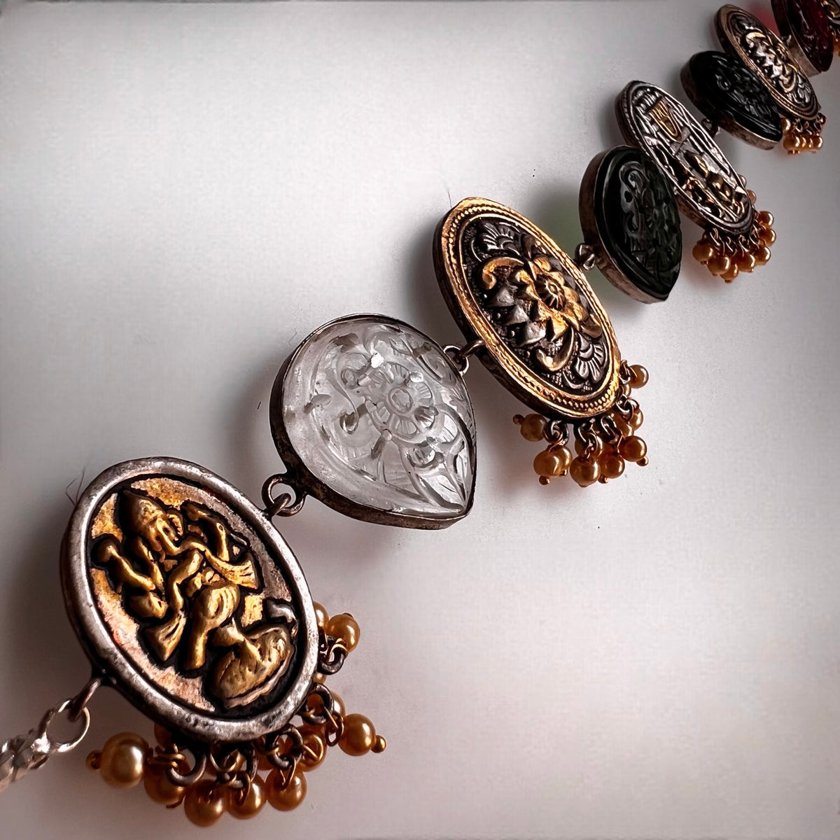 RITHANA BIJOUX PREMIUM AND EXCLUSIVE HAND HAMMERED HANDMADE CHOKER WITH EARRINGS CH101