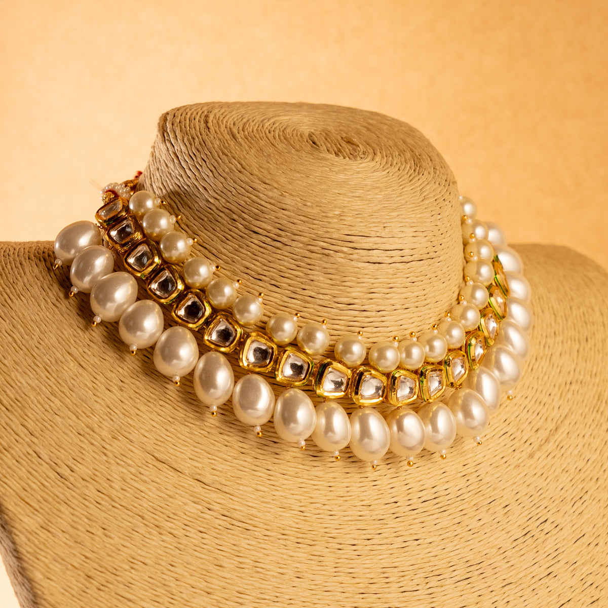 SAMANTH KUNDAN PEARL HANDMADE NECKPIECE NECKLACE NL38