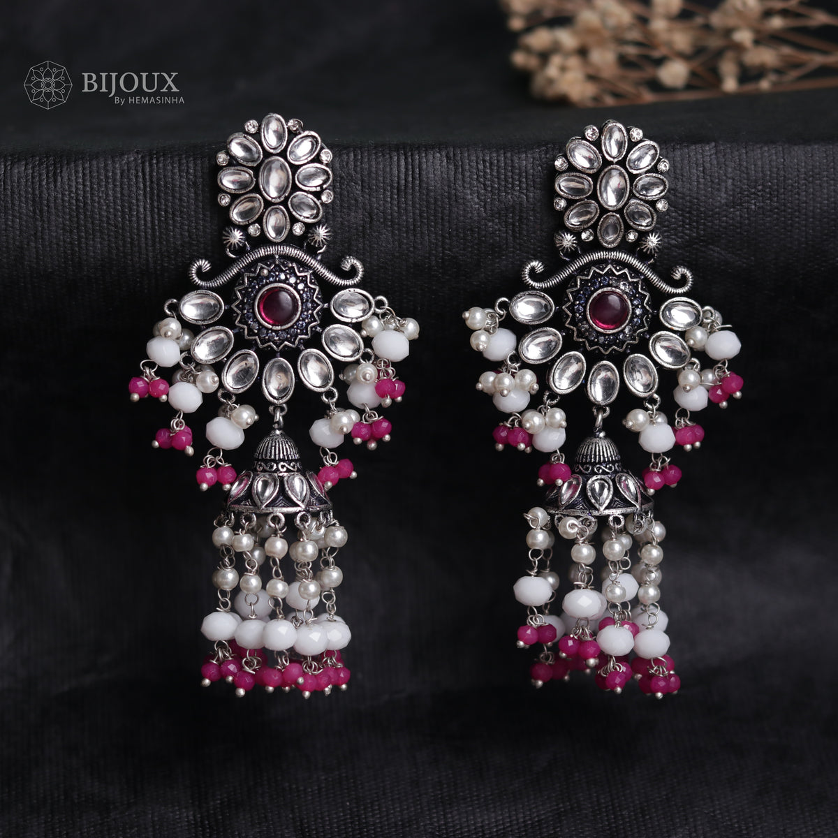 REGAL RUST OXIDIZED SEMI HANDMADE JHUMKAS ER60