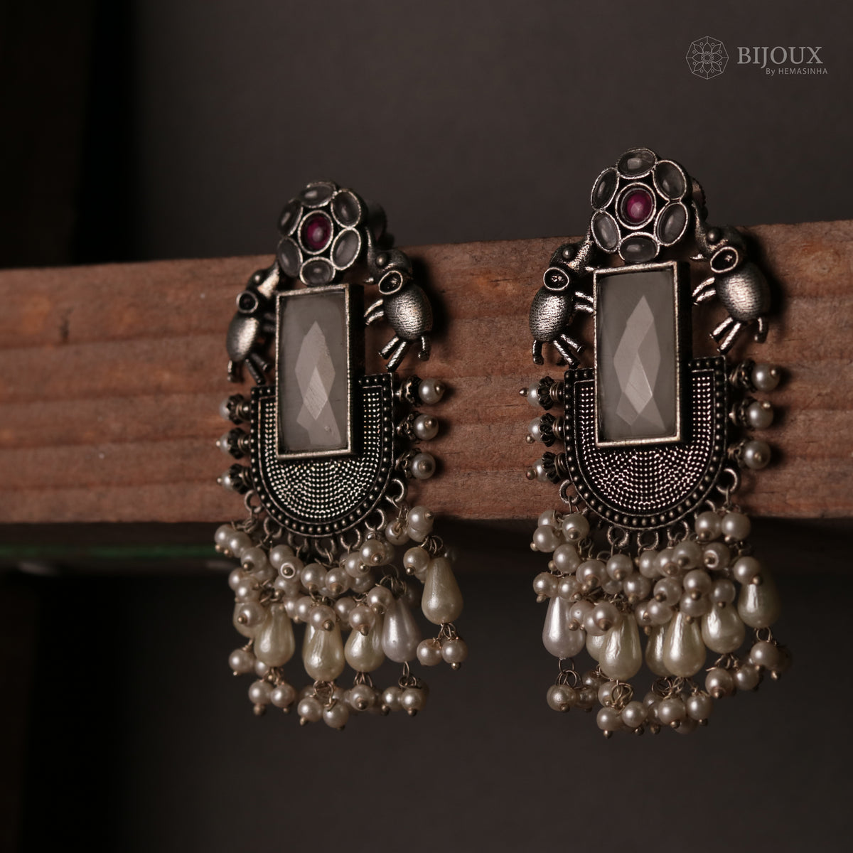 ELEPHANT VERDE OXIDIZED MONOLISA STONE SEMI HANDMADE ER117