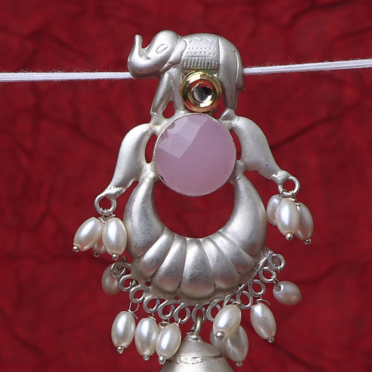 ETHNIC ELEPHANT 925 SILVER LOOK ALIKE POLISH HANDMADE JHUMKA ER280