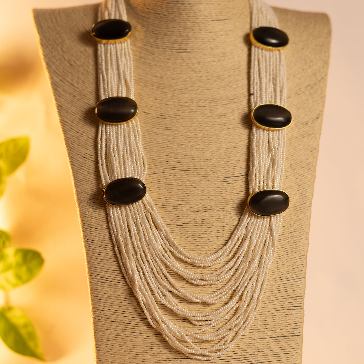 THISHI PEARL MONALISASTONE HANDMADE MALA WITH EARRING ML78