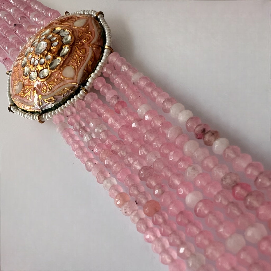 JADE ONEX BEADS LAC AND KUNDAN BIJOUX PREMIUM AND EXCLUSIVE HANDMADE CHOKER WITH EARRINGS CH397