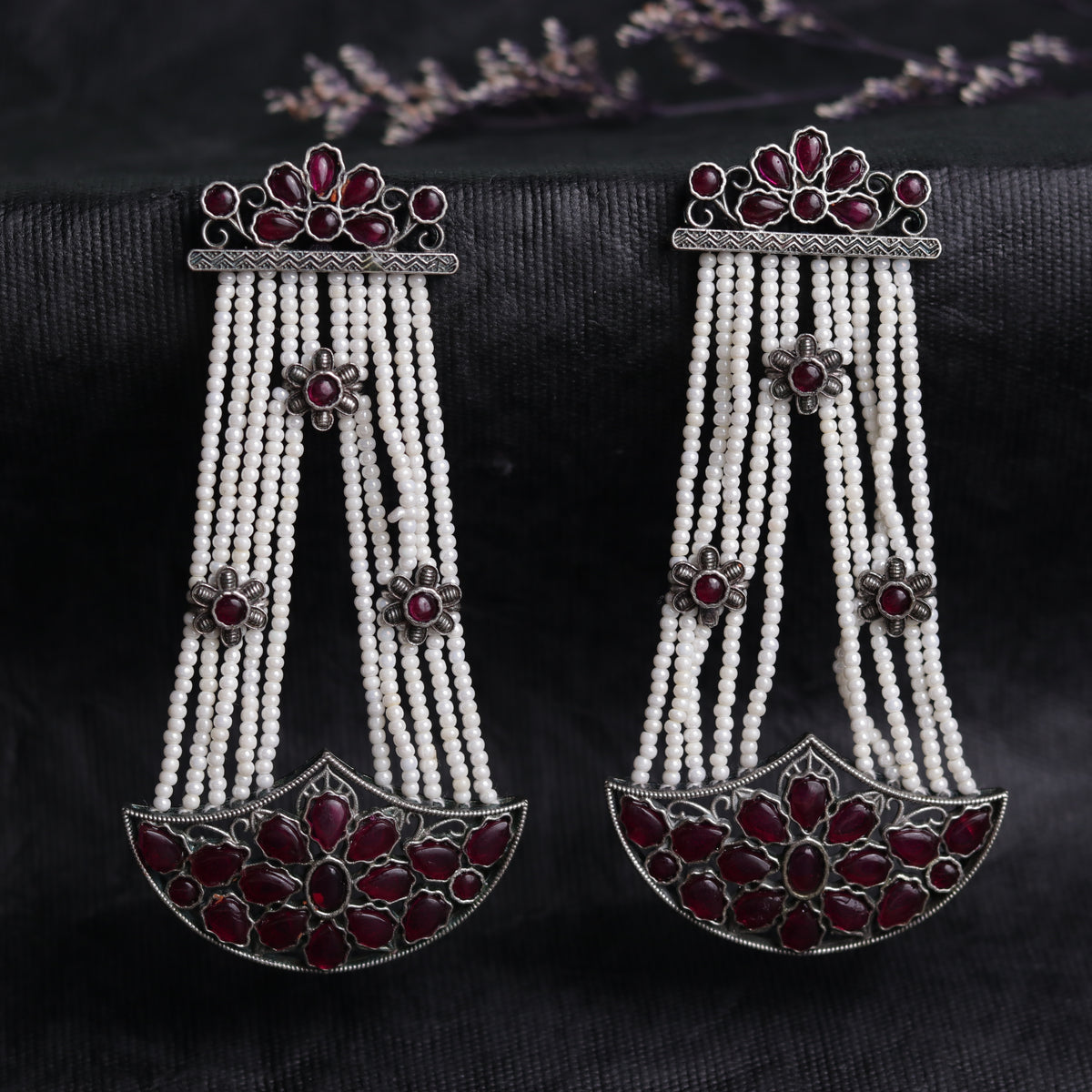 JODHA SILVER LOOK ALIKE SEMI-HANDMADE EARRINGS ER52