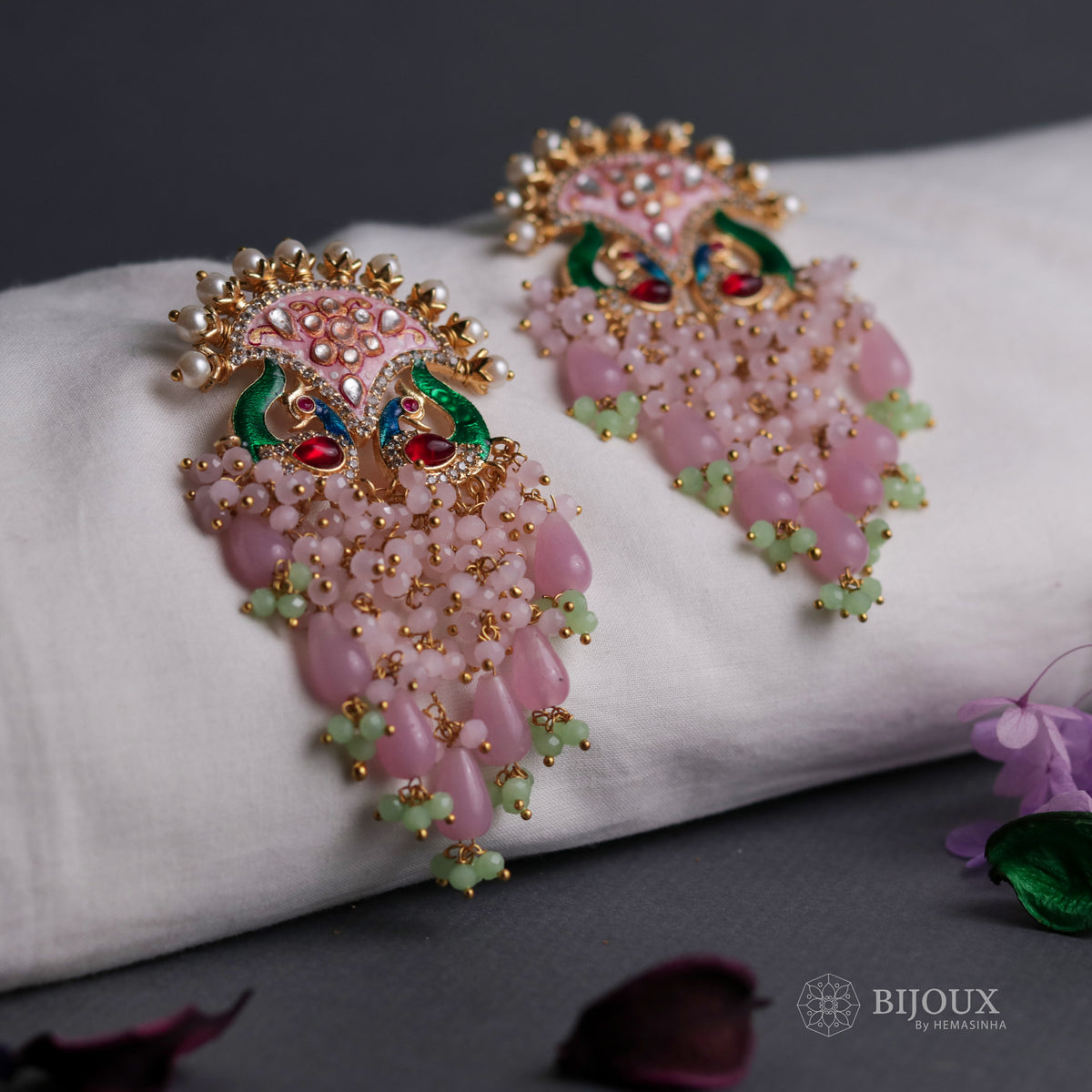 OPULENCE HANDMADE AND HANDPAINTED MONALISA BEADED EARRING ER41