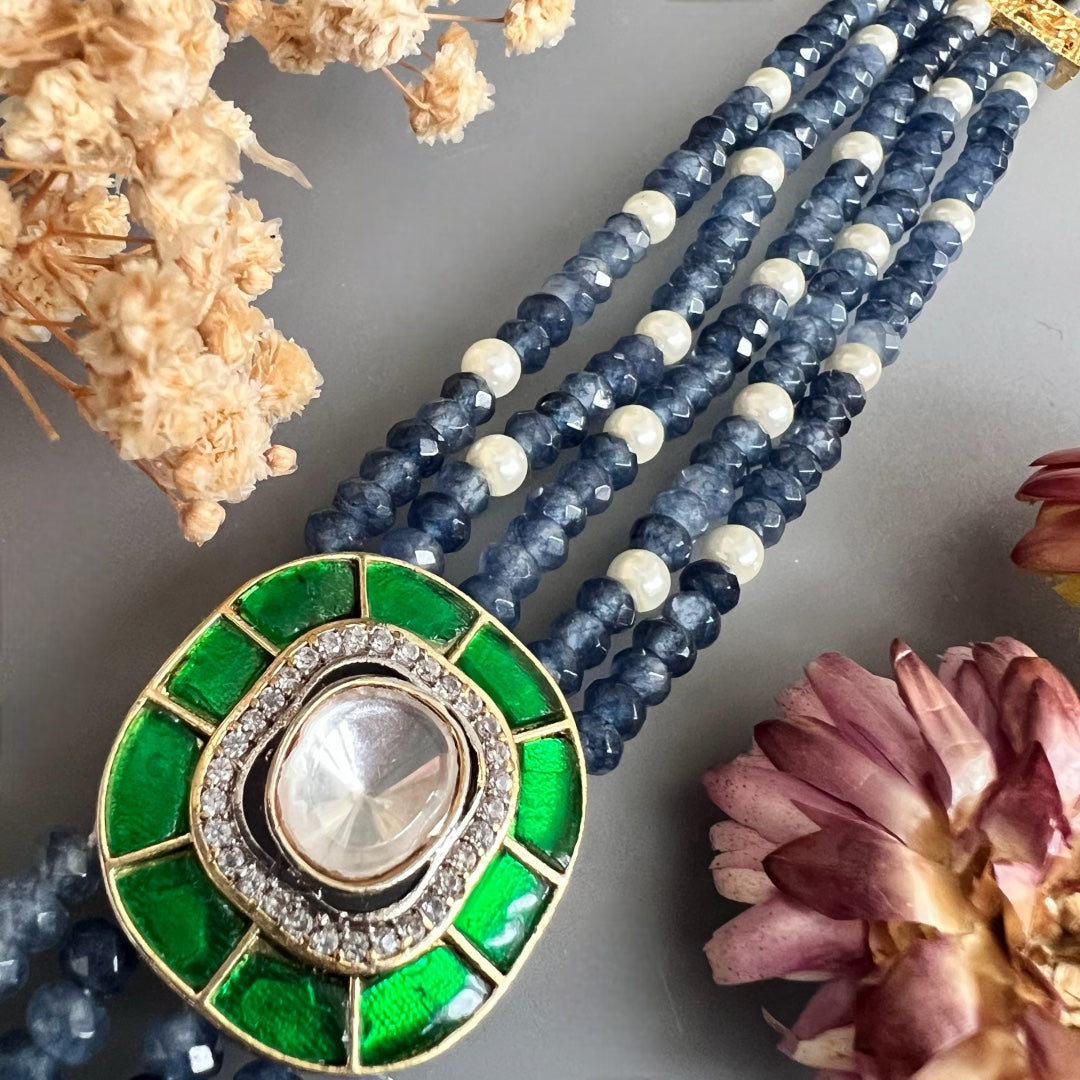 MARIA ONEX BEADS LAC AND POLKI BIJOUX PREMIUM AND EXCLUSIVE HANDMADE CHOKER CH400