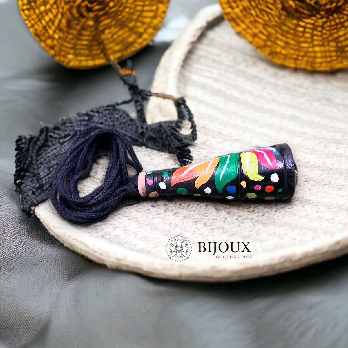 SODA SNUGGLE TERRACOTTA PENDANT WITH BLACK ROPE TR15