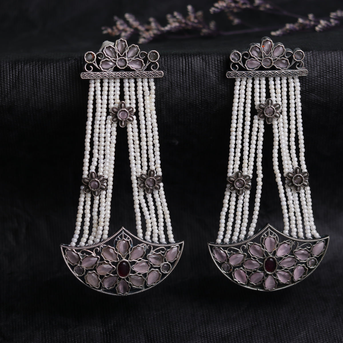 JODHA SILVER LOOK ALIKE SEMI-HANDMADE EARRINGS ER52