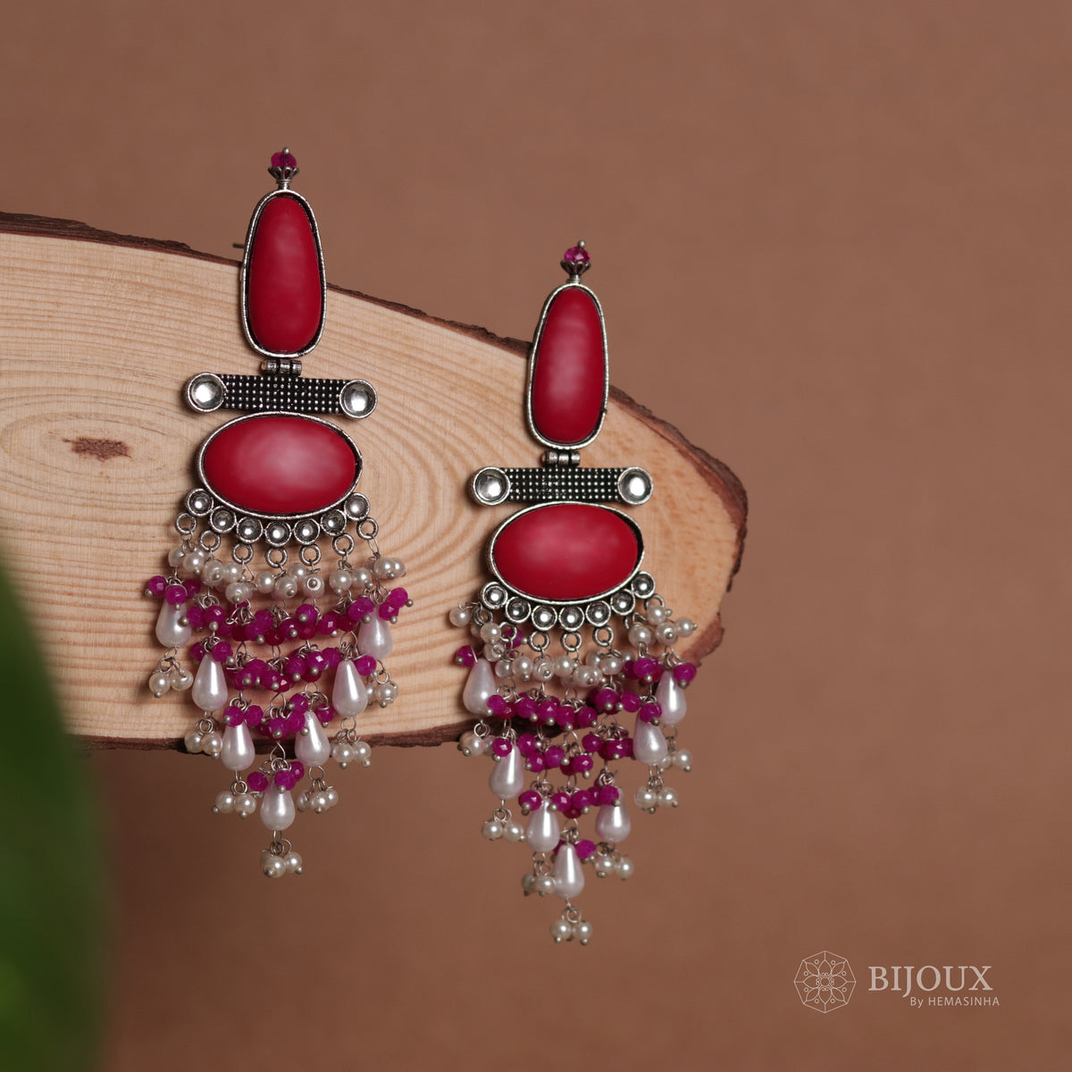 OVAL MYSTIC MONALISA STONE  SEMI-HANDMADE  EARRINGS  ER47