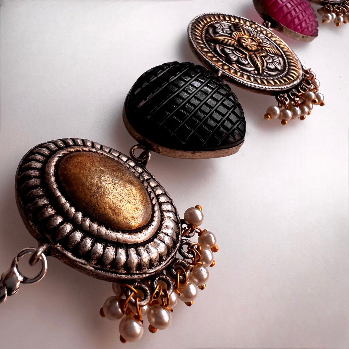 RITHANA BIJOUX PREMIUM AND EXCLUSIVE HAND HAMMERED HANDMADE CHOKER WITH EARRINGS CH101