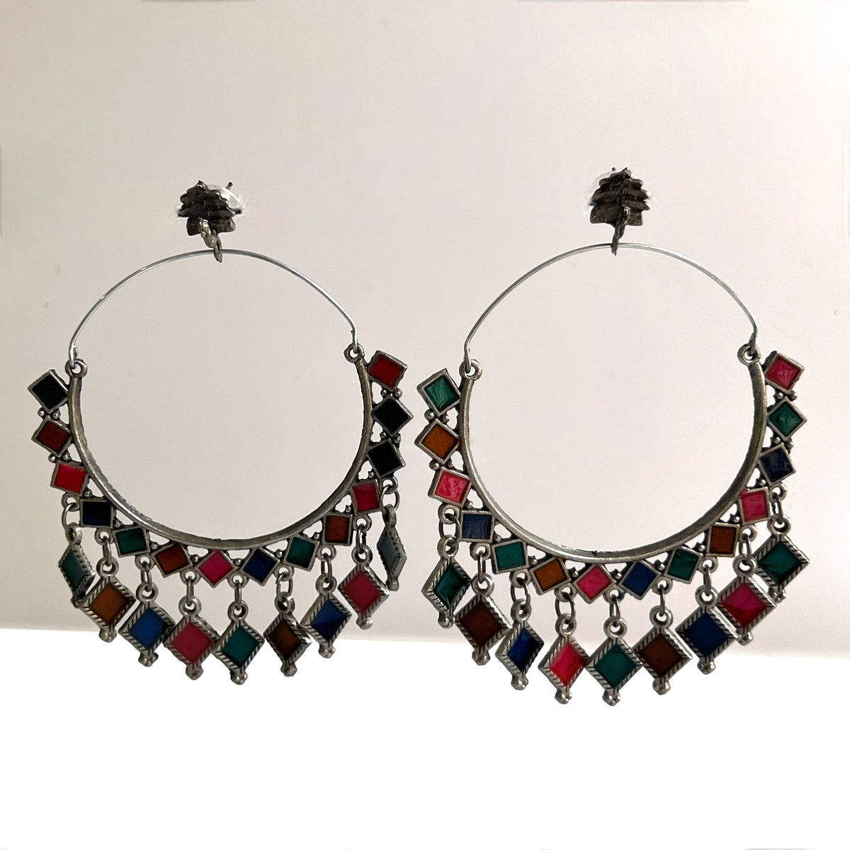 YASMINI AFGHANI MEENA RAW AND RUSTIC AND VINTAGE LOOP EARRING AF47
