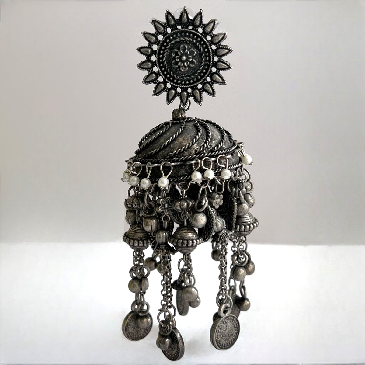 SHENBAGA AFGHANI RAW AND RUSTIC AND VINTAGE JUMBO JHUMKAS AF31