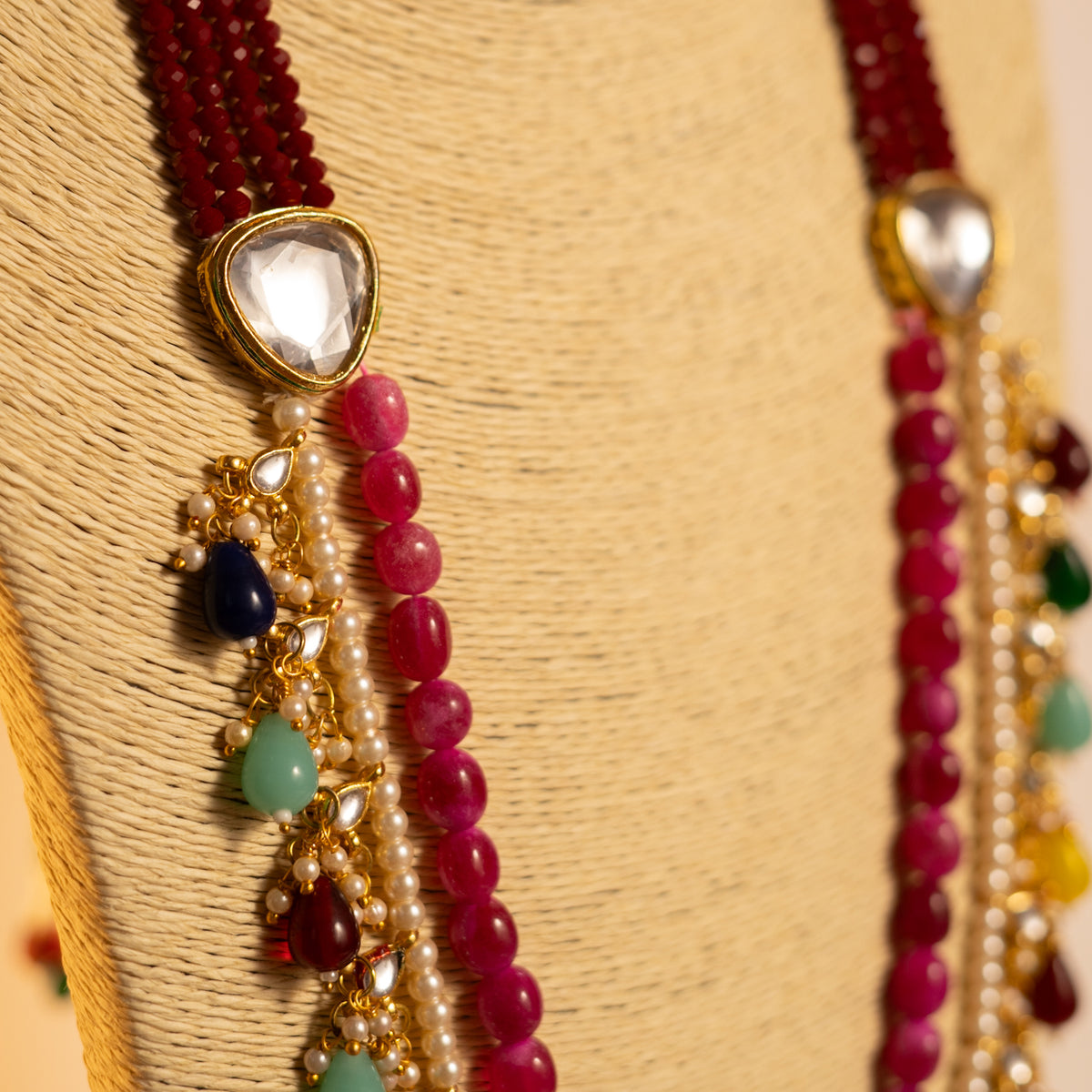 ARISHA RUSTIC FINISH MONALISA BEADS AND KUNDAN HANDMADE MALA ML21