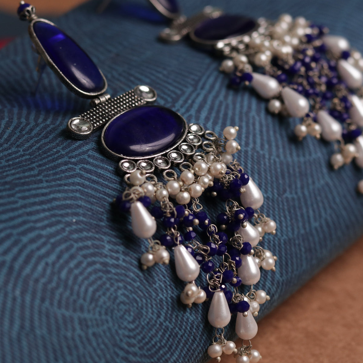 OVAL MYSTIC MONALISA STONE  SEMI-HANDMADE  EARRINGS  ER47