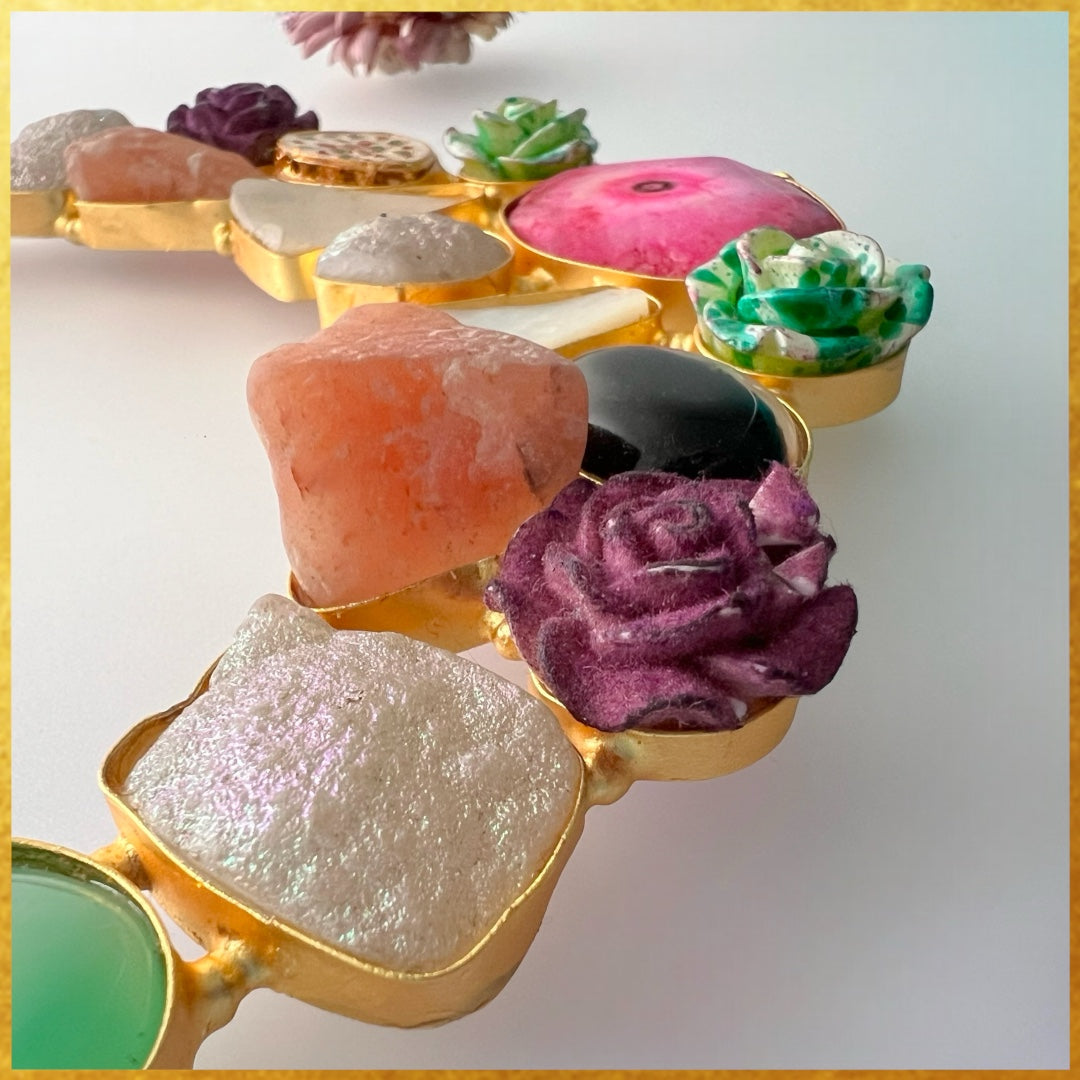 KRITHYA RAW STONE HANDMADE STATEMENT RAW RUSTIC NECKLACE NL07