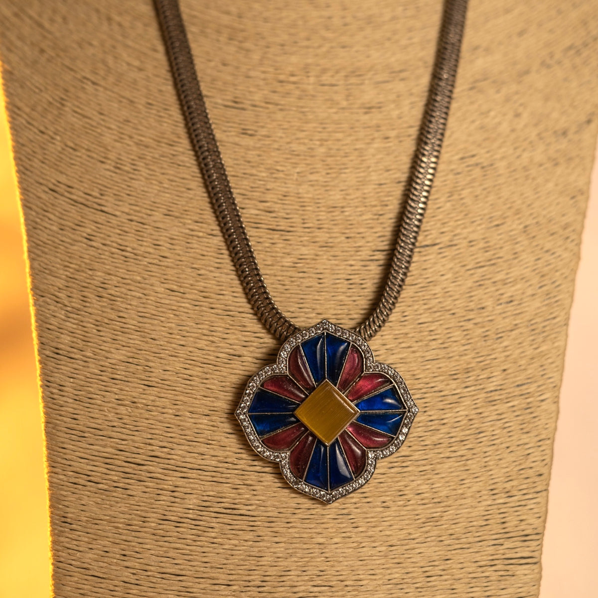 COCO BELLA HANDMADE RAW AND RUSTIC SILVER LOOK ALIKE ANTIQUE MALA WITH EARRINGS ML187