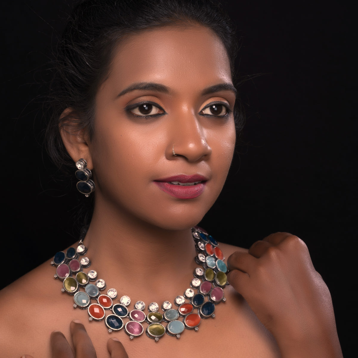 CLASSIC PRINESS PREMIUM RUSTIC FINISH SEMI HANDMADE NECKLACE NL250