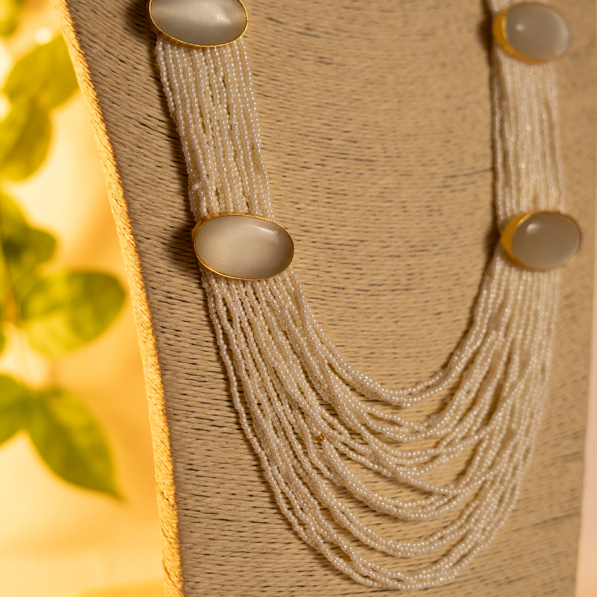 THISHI PEARL MONALISASTONE HANDMADE MALA WITH EARRING ML78