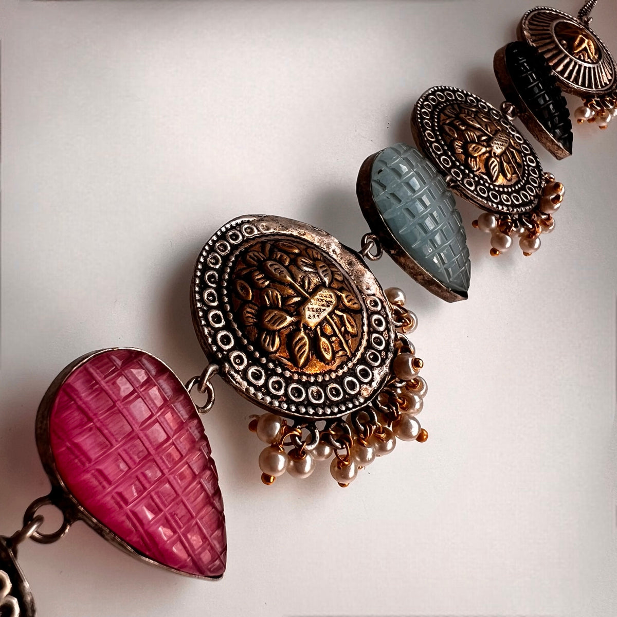 RITHANA BIJOUX PREMIUM AND EXCLUSIVE HAND HAMMERED HANDMADE CHOKER WITH EARRINGS CH101