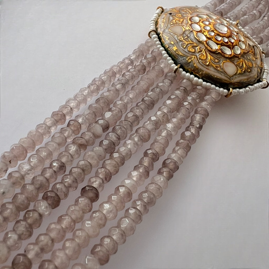 JADE ONEX BEADS LAC AND KUNDAN BIJOUX PREMIUM AND EXCLUSIVE HANDMADE CHOKER WITH EARRINGS CH397