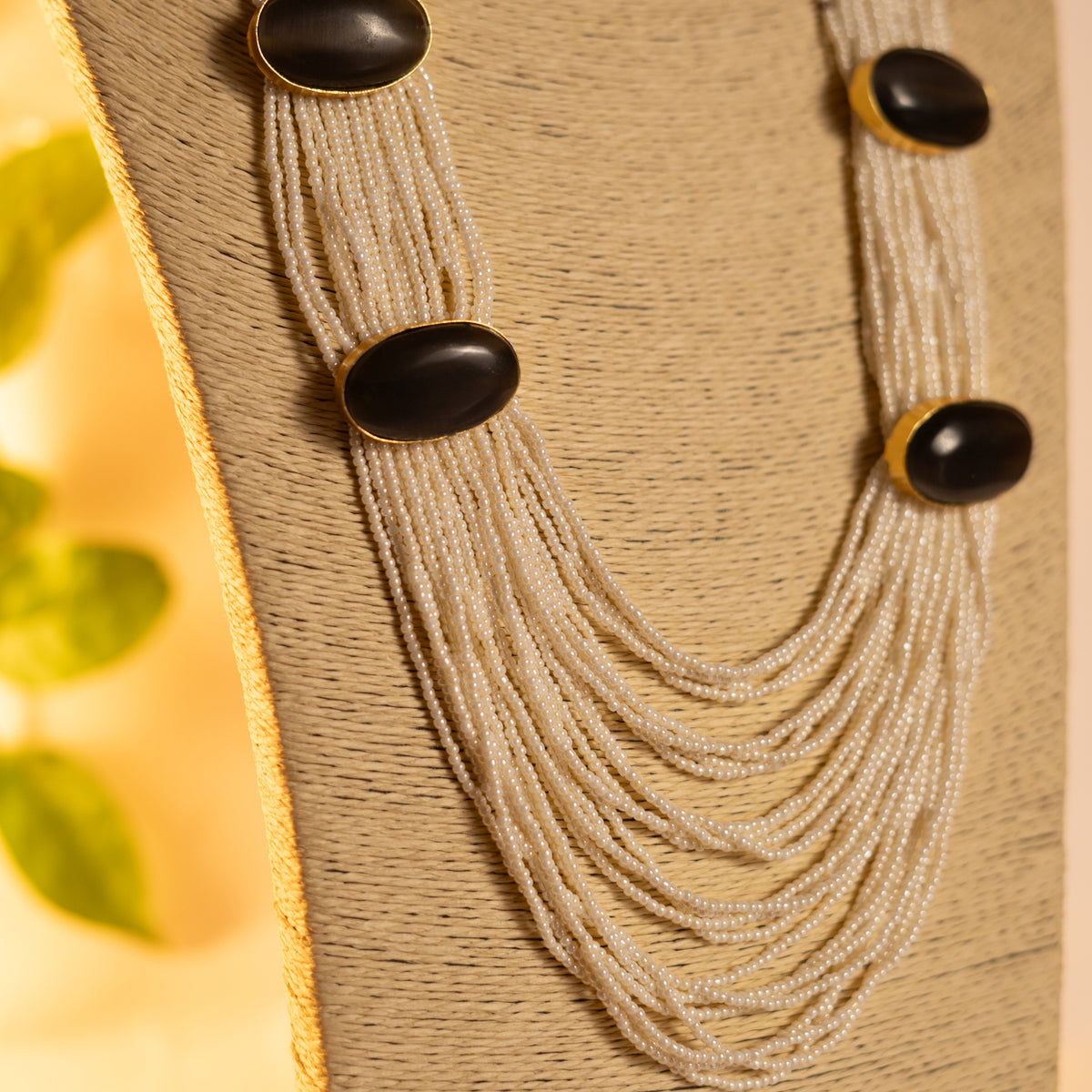 THISHI PEARL MONALISASTONE HANDMADE MALA WITH EARRING ML78