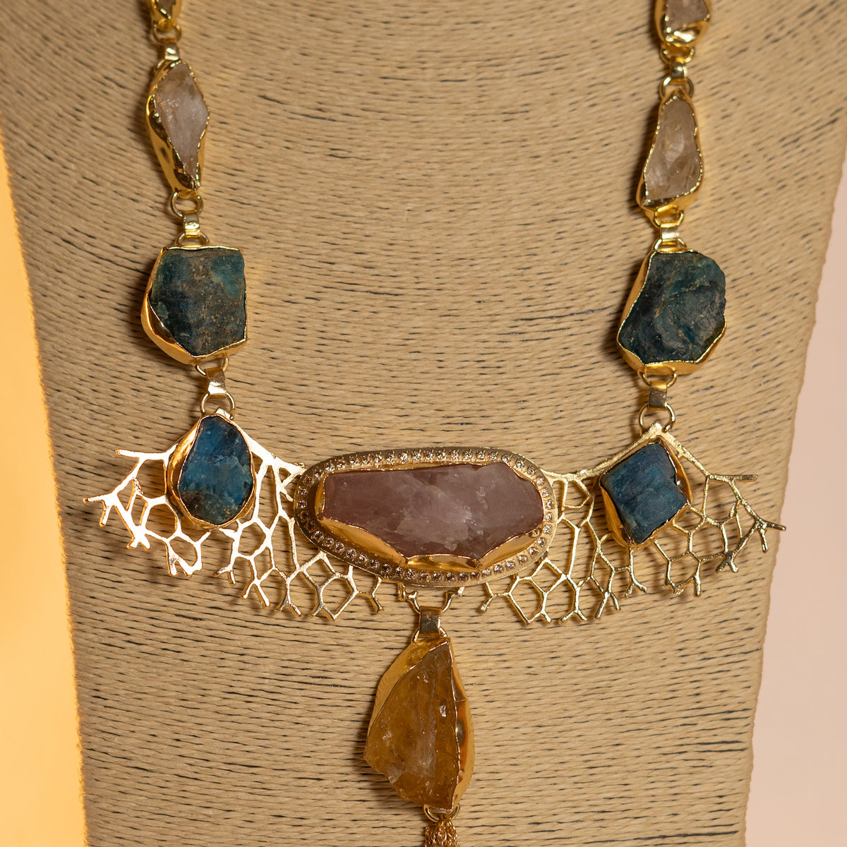 MITHINA BIJOUX EXCLUSIVE HANDMADE RAW STONE STATEMENT MALA ML172