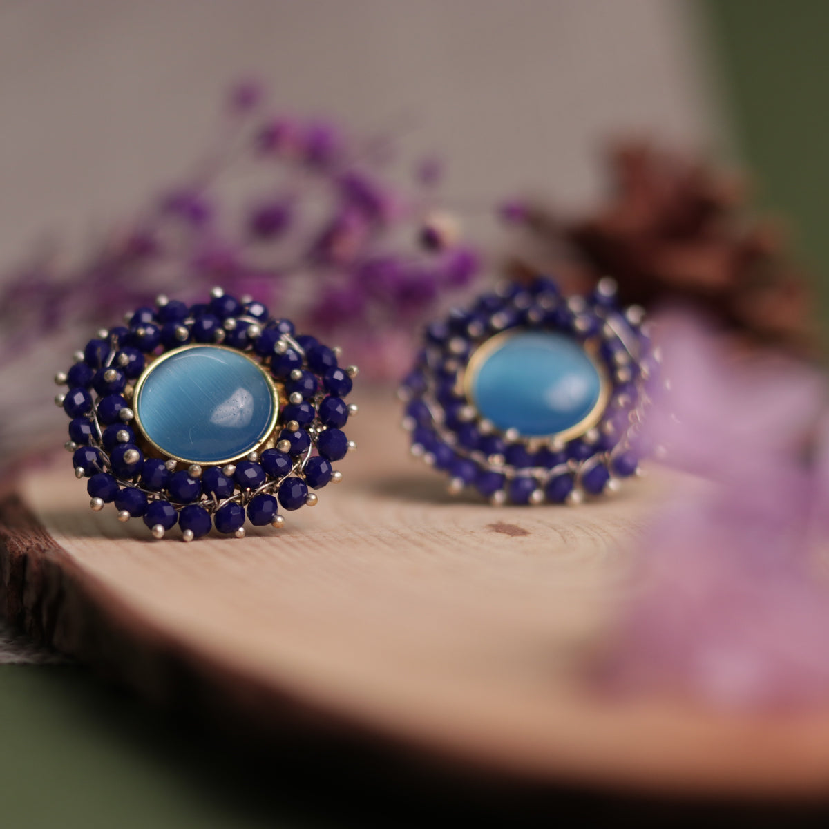 NIRASHA BIJOUX HANDMADE MONALISA MINIMALIST CHOKER WITH EARRINGS CH45