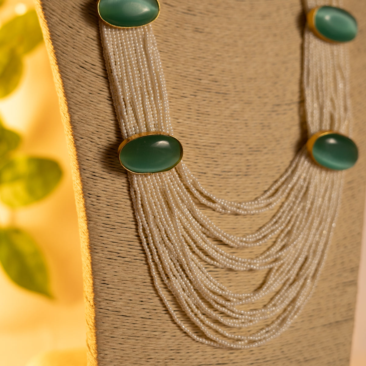 THISHI PEARL MONALISASTONE HANDMADE MALA WITH EARRING ML78