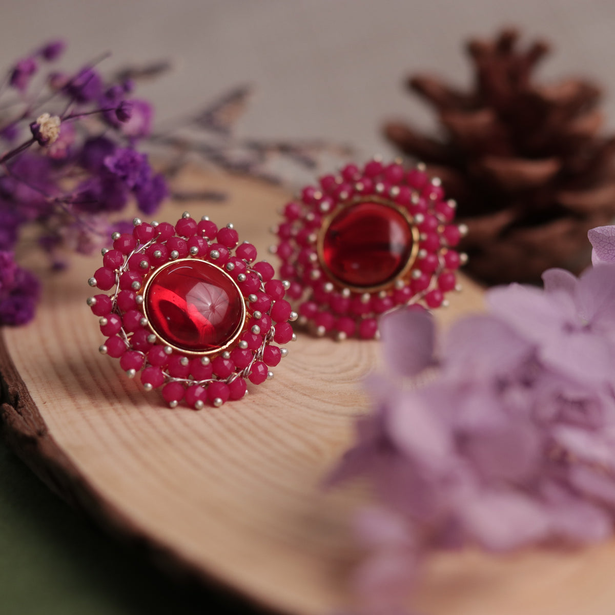 NIRASHA BIJOUX HANDMADE MONALISA MINIMALIST CHOKER WITH EARRINGS CH45