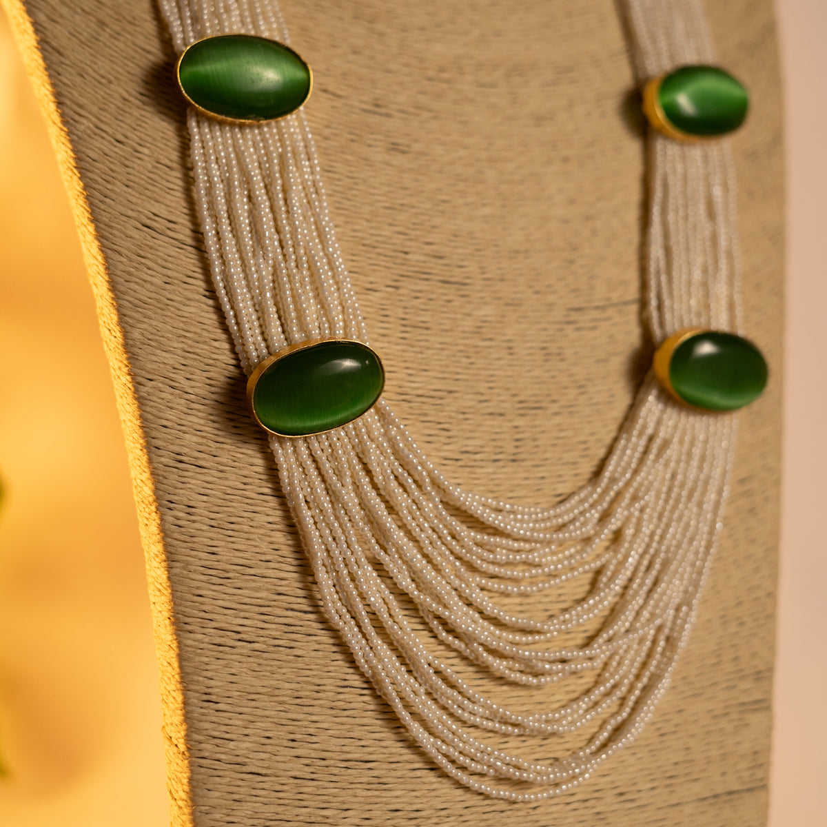 THISHI PEARL MONALISASTONE HANDMADE MALA WITH EARRING ML78