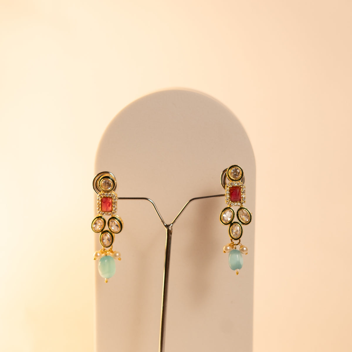 MAYILANJI CRYSTAL HANDMADE  MALA WITH EARRING ML09