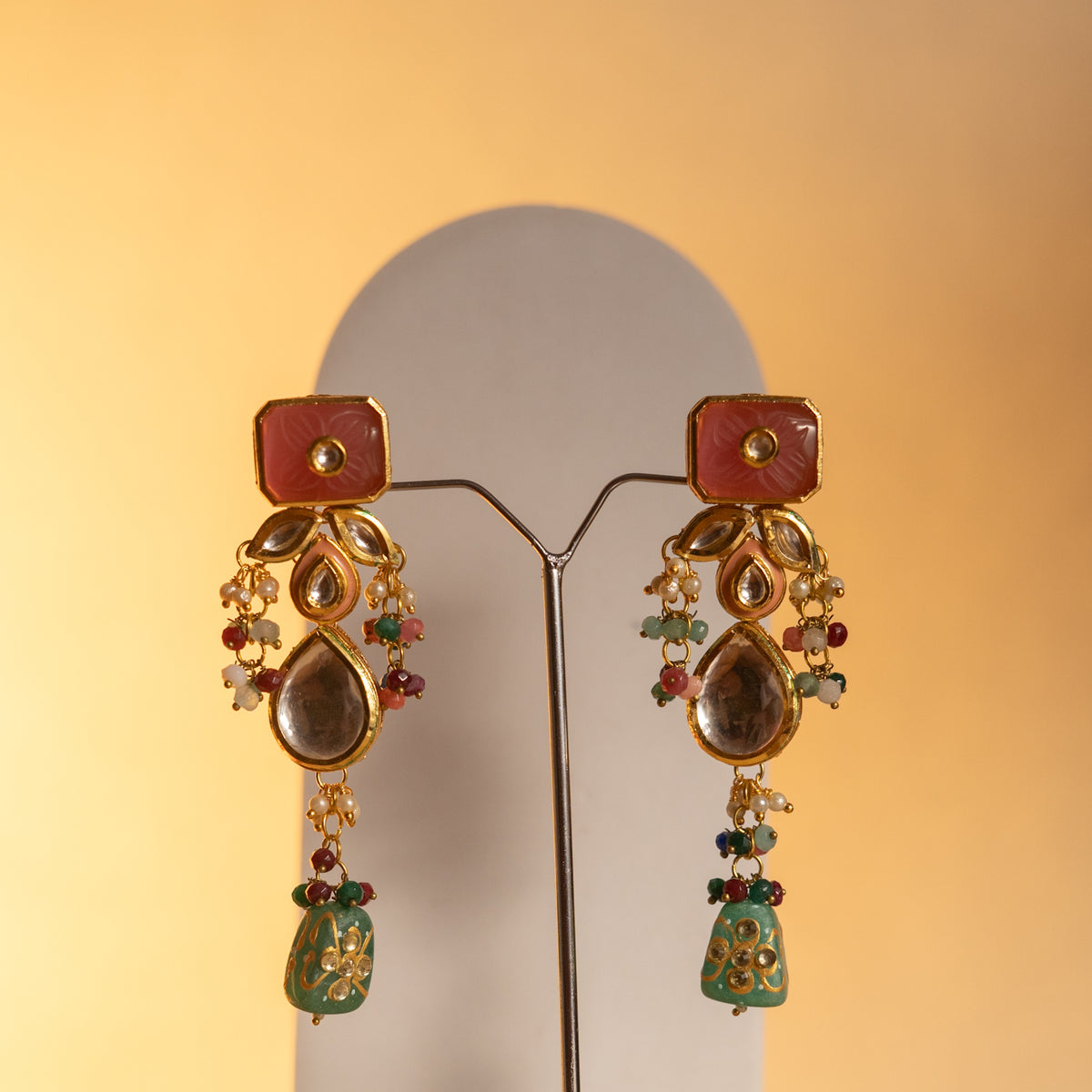 REENA KUNDAN BRIDAL BEADED HANDMADE ANTIQUE NECKPIECE NECKLACE NL61