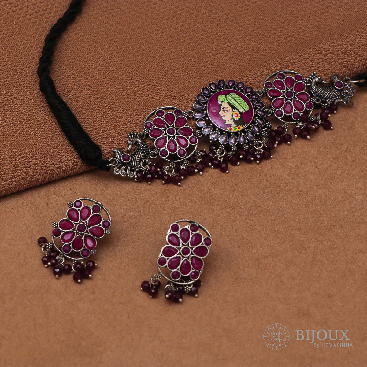 NITHA RAW AND RUSTIC SEMI HANDMADE STATEMENT CHOKER / NECKPIECE CH57