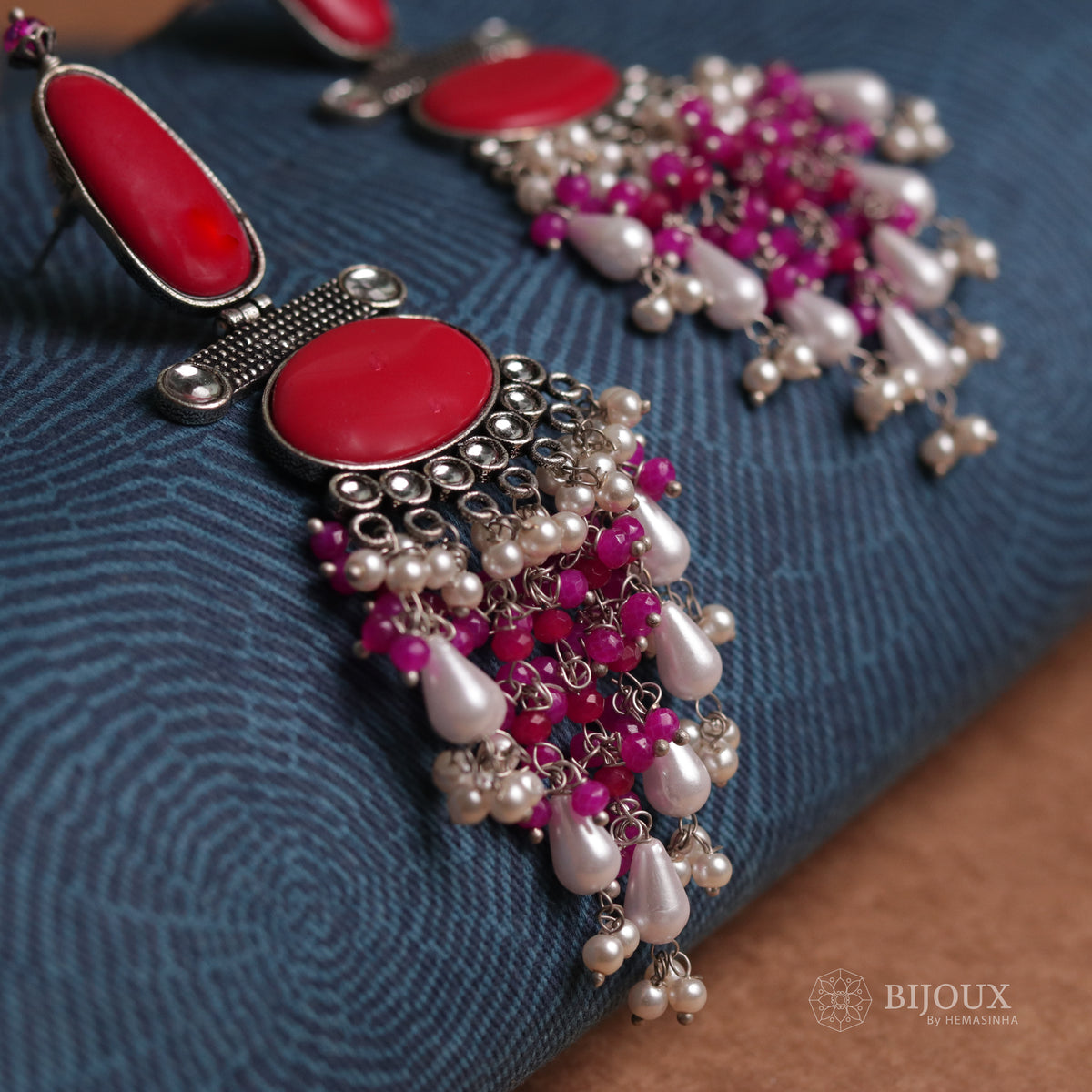 OVAL MYSTIC MONALISA STONE  SEMI-HANDMADE  EARRINGS  ER47