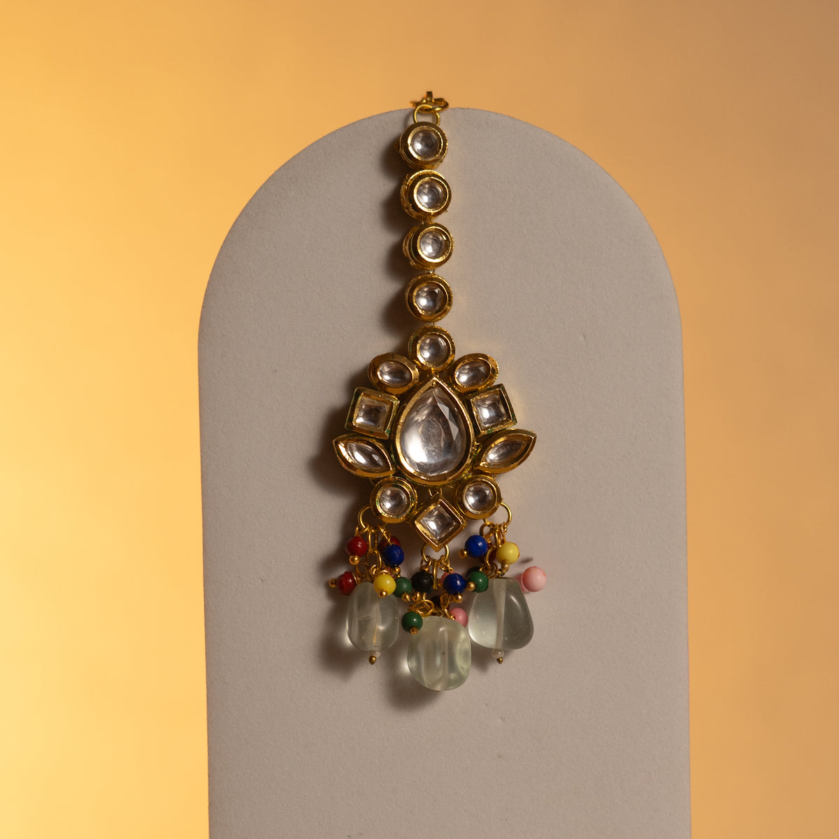 SHEENA KUNDAN BRIDAL BEADED HANDMADE ANTIQUE NECKPIECE NECKLACE NL62