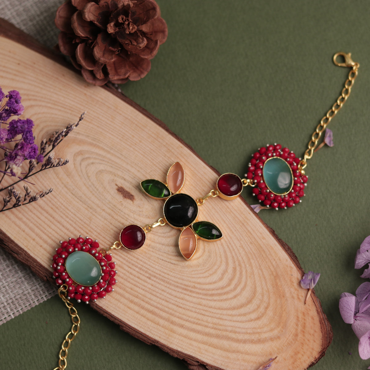 NIRASHA BIJOUX HANDMADE MONALISA MINIMALIST CHOKER WITH EARRINGS CH45