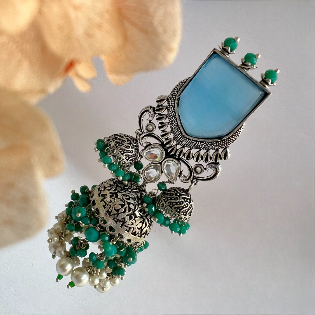 VICTORY CHIC SEMI HANDMADE JHUMKAS OXIDIZED  ER135