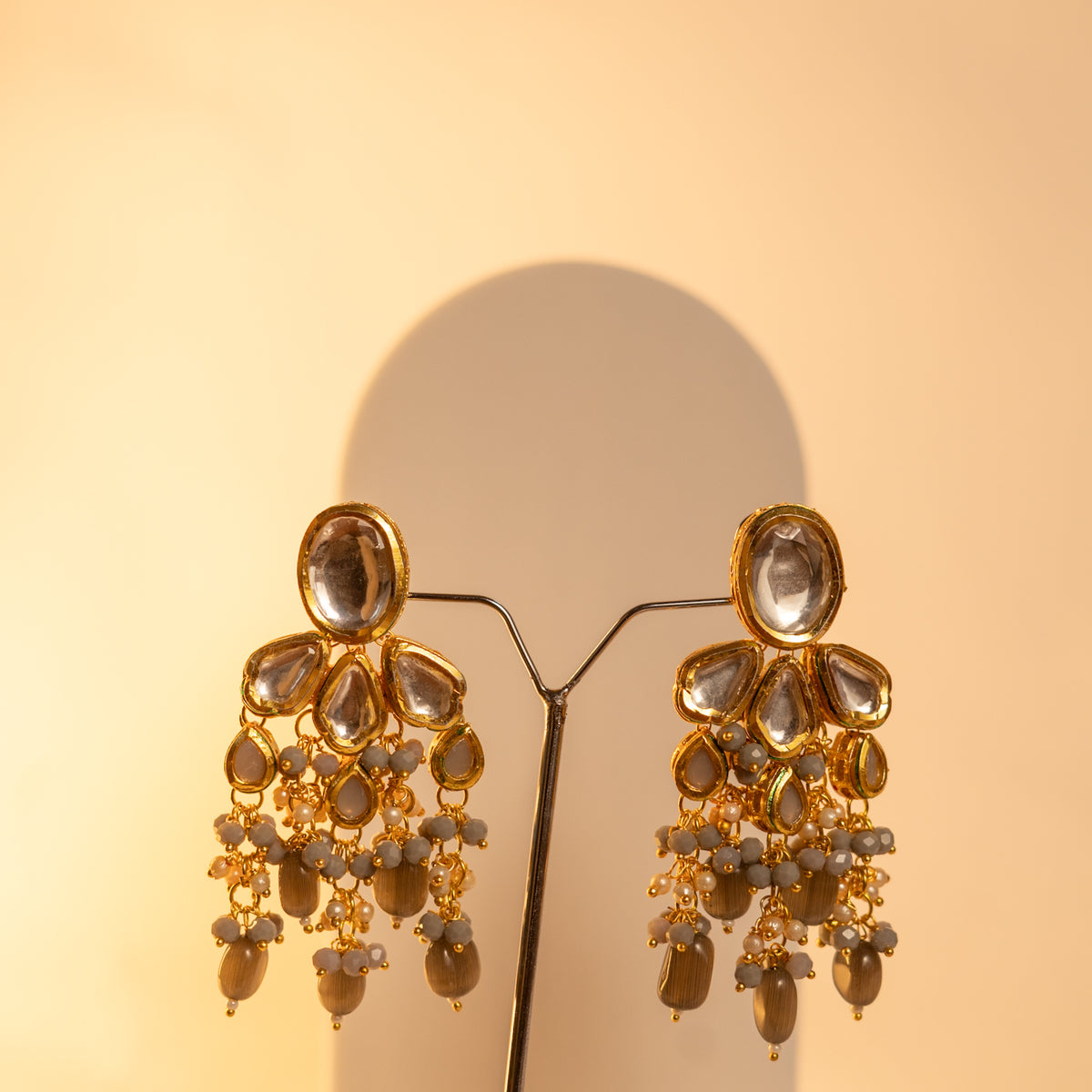 DISHIRA CRYSTAL HANDMADE  MALA WITH EARRING ML10