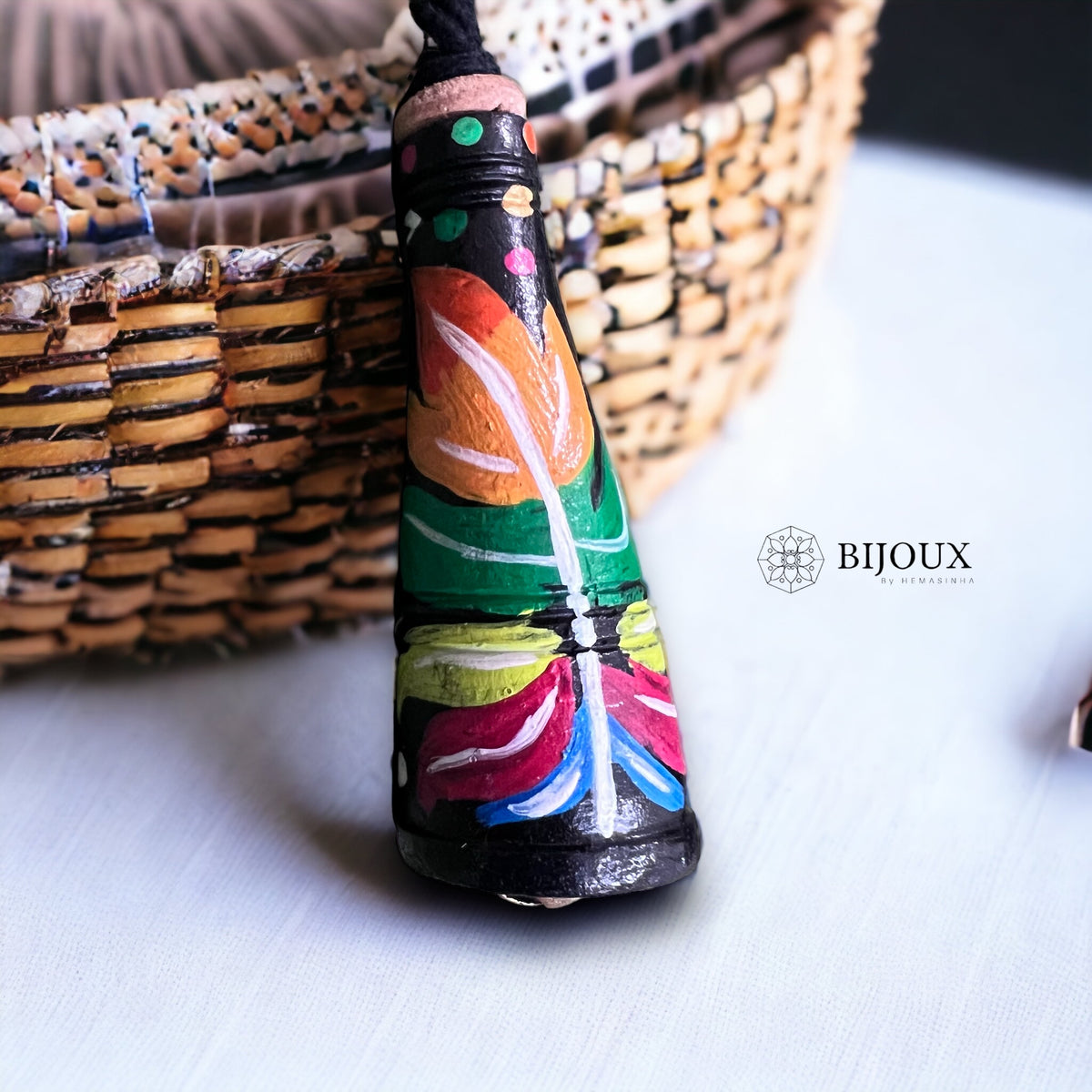 SODA SNUGGLE TERRACOTTA PENDANT WITH BLACK ROPE TR15