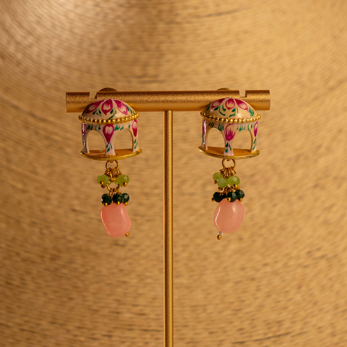 NIKARA HAND PAINTED AND HANDMADE RUSTIC LOOK NECKPIECE NECKLACE NL70