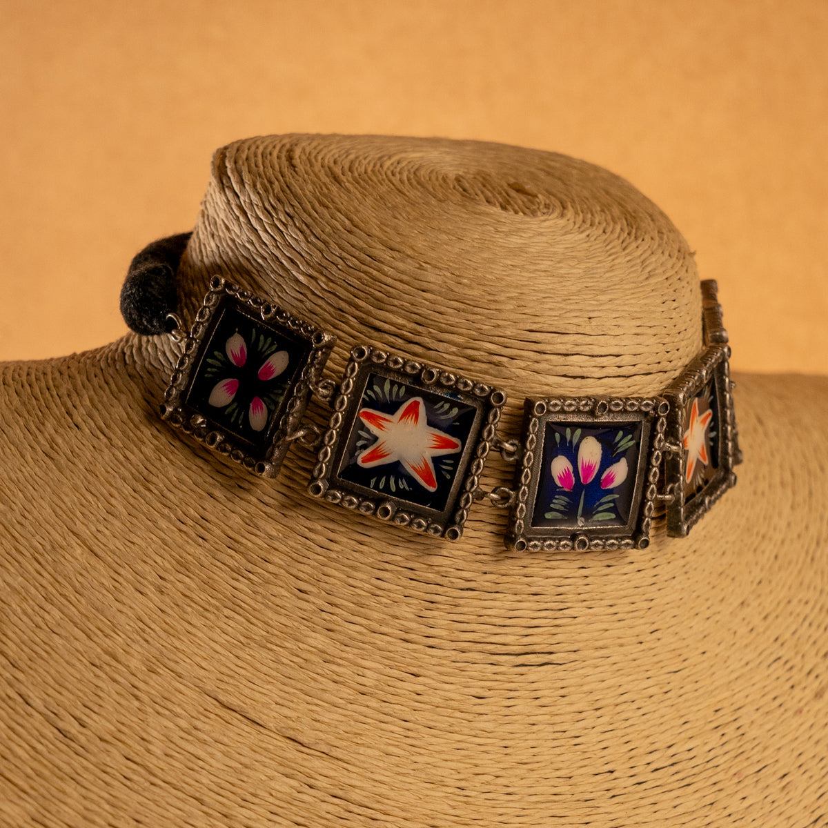 SHEETHAL HAND PAINTED AND HANDMADE  RUSTIC LOOK NECKPIECE NECKLACE NL71