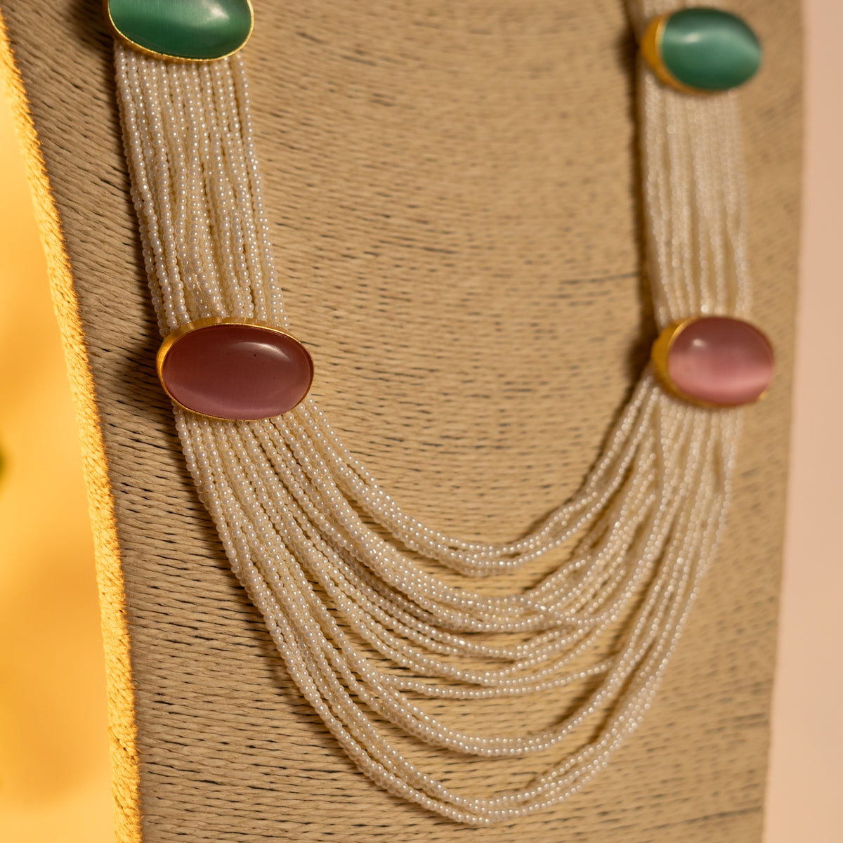 THISHI PEARL MONALISASTONE HANDMADE MALA WITH EARRING ML78