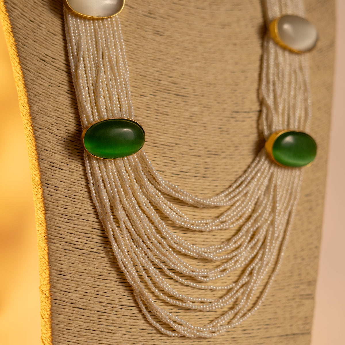 THISHI PEARL MONALISASTONE HANDMADE MALA WITH EARRING ML78