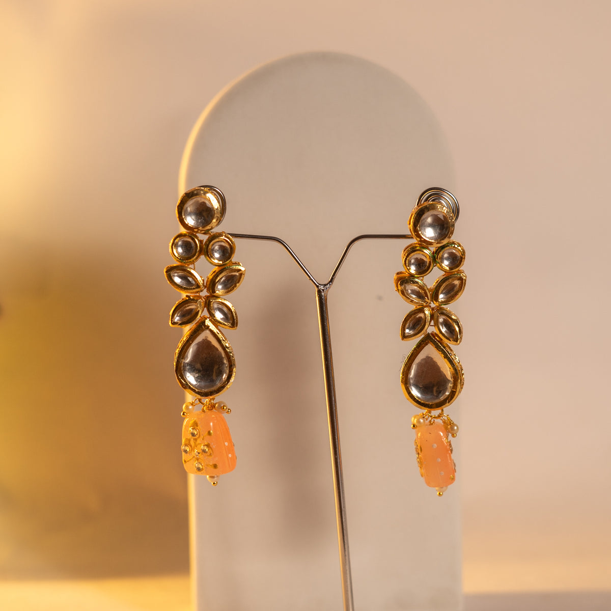 KIRANYA KUNDAN AND NATURAL STONE HAND PAINTED AND HANDMADE MALA ML13