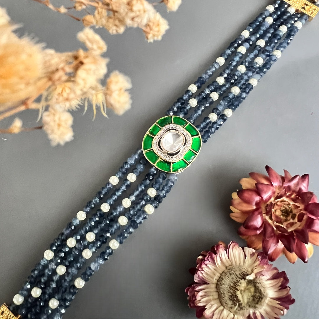 MARIA ONEX BEADS LAC AND POLKI BIJOUX PREMIUM AND EXCLUSIVE HANDMADE CHOKER CH400