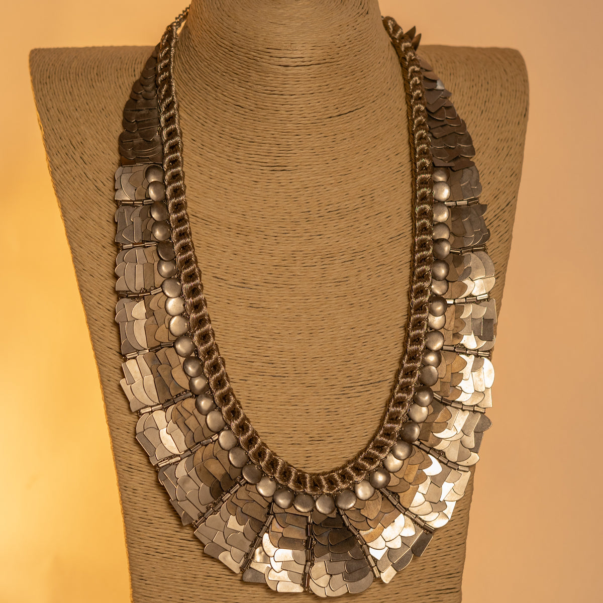 THISHARA HANDMADE BRASS MULTI TONE STATEMENT MALA ML194