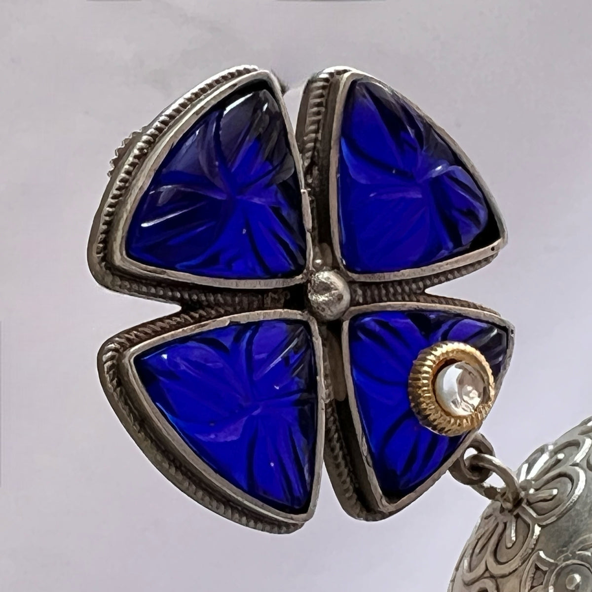 MASANI SILVER LOOK ALIKE DUAL-TONED SILVER POLISH HANDMADE JHUMKA ER573